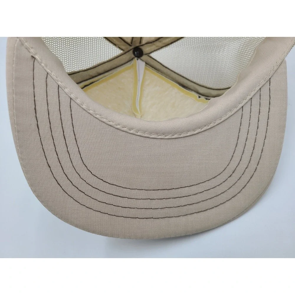 Vintage Barco Construction Steel Buildings Lehi Utah Mesh Snapback Hat Cap Beige